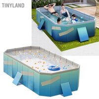 TinyLand Bể bơi có thể gập lại Lạm phát miễn phí PVC hình chữ nhật để sử dụng tại nhà Màu xanh lam