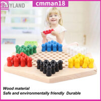 TinyLand Bộ trò chơi cờ đam Trung Quốc bằng gỗ 6 màu mang tính giáo dục dành cho người lớn Trẻ em