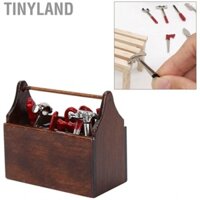 TinyLand Hộp đựng dụng cụ bằng gỗ thu nhỏ Jopwkuin Búp bê mini cho bé bền và nhẹ Sống động như thật cho nhà búp bê