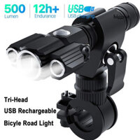 Tinysiry  Đèn pin đèn LED gắn tay lái xe đạp có đèn hậu