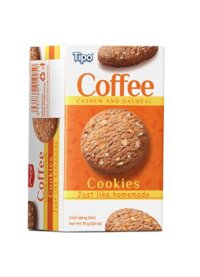 Tipo Bánh Cookies Cà Phê Hạt Điều & Yến Mạch 75G (24 Hộp/Kiện)