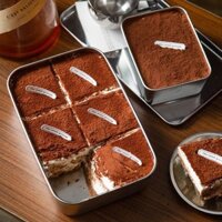 Tiramisu Tấm Đặc Biệt Khuôn Thép Không Gỉ Bánh Ngọt Khay Vuông Hộp Thiếc Nướng Hộp Hình Chữ Nhật 8.17