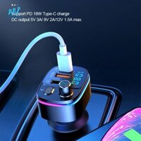 Tishita Auto Car Bluetooth FM Transmitter QC3.0 Bộ sạc USB Hỗ trợ thẻ TF