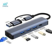 Tishita USB C sang Ethernet Adapter Docking Station Hợp kim nhôm Nhỏ gọn Di động Gigabit Ethernet LAN Bộ chuyển đổi mạng cho máy tính xách tay PC
