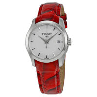 Tissot T035.210.16.011.01 Couturier White Dial Red Leather Ladies Watch