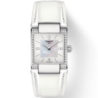 Tissot T2 Mặt Vuông Viền Đính Đá Dây Da Màu Trắng T090.310.66.116.00