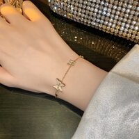 (Titan) B35 Lắc tay vòng tay nữ titan không gỉ mặt đôi bướm đẹp Ring House