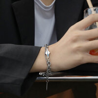 (Titan) B76 Lắc tay nam unisex bạc