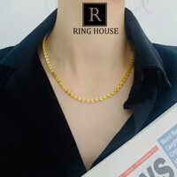 (Titan) N109 Dây chuyền vòng cổ nữ xoắn titan không đen trơn không mặt đẹp Ring House