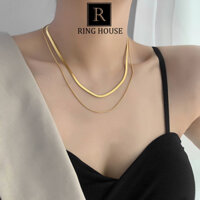 (Titan) N132 Dây chuyền vòng cổ choker nữ 2 tầng titan không đen Ring House