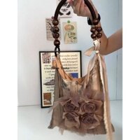 Titan Trove Mới Phong Cách retro Trung Quốc Cỏ Và Gỗ Cuộn Nhuộm Hoa Xếp Ly Túi Hoa Hồng Đi Lại Dung Tích Lớn Đeo Vai Túi tote Di Động