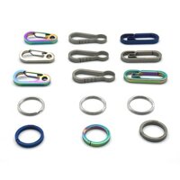 Titanium Key Carabiner Công Cụ EDC Ngoài Trời Đa Chức Năng Titan Keyring