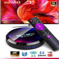 Tivi box android 13.0 kết nối wifi kép xem truyền hình hát karaoke H96MAX 3528 bảo hành 1 năm android tv box