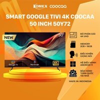 Tivi Coocaa 55 inch 55Y72 smart tivi thông minh độ phân giải 4k UHD có điều khiển bằng giọng nói - komex