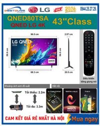 Tivi LG 43 inch QNED 4K 43QNED80TSA Mới 2024 Có Giá Rẻ Nhất