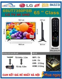 Tivi LG 65 inch 4K UHD 65UT7350PSB Mới 2024 có giá rẻ nhất