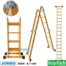 Thang nhôm gấp 4 đoạn Jumbo B304 - 4.7m