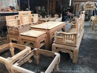 TK05 Bộ Bàn Ghế Móc Cổ Đồ Cỡ Đại 4 Món Gỗ Gụ Hàng Mộc ( Anh Long, Bắc Giang )