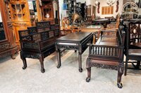 TK93 Trường Kỷ Con Tiện Ngũ Sơn Chân Móng, Gỗ Gụ 3 món ( Anh Mạnh, Bắc Giang )