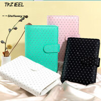 Tkzieel Cash Budget Binder Notebook, A6 Nhiều túi và khe Sách kế hoạch tiết kiệm, Vỏ bọc họa tiết bằng da PU 6 vòng Chất kết dính Clip-on Tạp chí Notebook Văn phòng phẩm