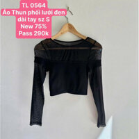 TL 0564 áo Thun phối lưới đen dài tay