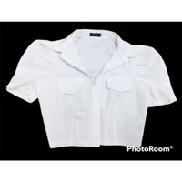 TL Áo sơ mi croptop tay phồng