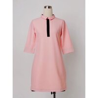 TL Đầm sơ mi phối viền đen hồng - Hers Clothes