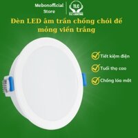 TLC-Đèn LED âm trần chống chói đế mỏng viền trắng – Đơn sắc/Ba màu trắng vàng tản nhiệt ốp trần nhà thạch cao trang trí