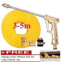 🚿TLG🚿 Bộ dây vòi xịt nước rửa xe,tưới cây .tăng áp 3 lần,loại 3m, 5m 206701-3đầu đồng,cút,nối đồng+tặng móc khoá [SKM]