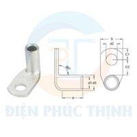 TLK120-10-90D  / Đầu Cosse Đồng Trần 90 Độ (Dòng TLK-90D) KST 120 mm - NON-INSULATED COPPER TUBULAR LUGS (TLK-90D SERIES)