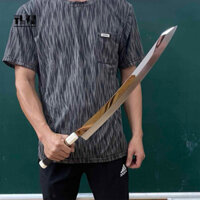 TLVN-Dao cắt cá ngừ Maguro Kiri thép Bohler K110 hoàn thiện bóng gương mặt trước