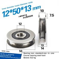 Tmoy Bánh xe rãnh 12 * 50 * 13mm Kim loại rãnh chữ U theo dõi dây thép Vòng bi bánh xe nâng bằng thép chất lượng cao Hướng dẫn nâng bánh xe ròng rọc TCM