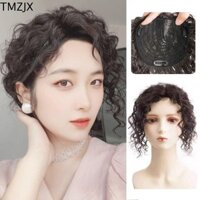 Tmzjx Tóc Nữ, Tóc Giả Tổng Hợp Lông Tơ Ngô Lụa Đầu Tóc Giả, Liền Mạch Len Uốn Tóc Giả Với Toupee Tóc Xoăn Ngắn Tự Nhiên Cho Nữ