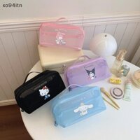 Tn Sanrio Hello Kitty Túi Đựng Mỹ Phẩm Lưới Trong Suốt Kuromi Melody Cinnamoroll Dung Tích Lớn Túi Trang Điểm Hộp Đựng Bút Chì Túi Cầm Tay n