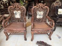 TN022 Bộ Bàn Ghế Trúc Bàn Vuông Gỗ trắc tay 8 7 món ( Chú Thủy, Hưng Yên )