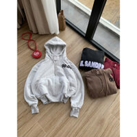 [TN04] Áo khoác nữ chống nắng Nỉ Dệt Form Rộng Nút Bấm Cổ/Thêu Chữ Túi Trong cực hót phong cách-A2254