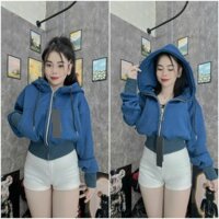 [TN04] Áo khoát chống nắng croptop tay dài trơn có mũ chùm cute siêu chất-A2029