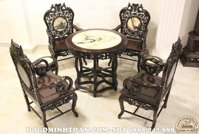 TN081 Bộ bàn ghế trúc kép gỗ Trắc hàng tái sâu ( Chú Hải, Nghệ An )