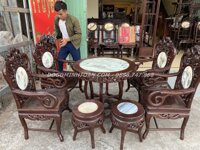 TN23 Bộ Bàn Ghế Trúc Gỗ Gụ 7 món ( Anh Khá, Sài Gòn )