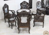 TN571 Bộ bàn ghế trúc trắc đục 2 mặt ( Chú Thuấn, Hưng Yên )