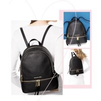 TNS-Balo form vuông 2 ngăn M••K medium backpack-da trơn màu đen