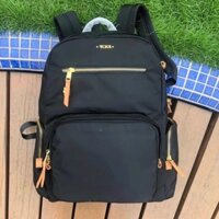 TNS - Balo form vuông unisex cực phẩm có ngăn laptop chống shock Tumie alpha bravo backpack - chất siêu bền-đen khoá cam