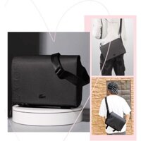 TNS - Túi đeo chéo nam nắp gập siêu hot vừa ipad Lacostie crossbody bag-màu đen classic