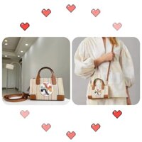 TNS-Túi tote mini Torie canvas mini tote bag-phối kem sang trọng