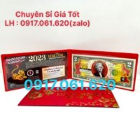 Tờ 2 Đô, 2 USD In Hình Con Mèo (Mão) Kỷ Niệm Kèm Phụ Kiện (Bao Da+Giấy Chứng Nhận+Bao Lì Xì) Làm Quà Tặng Tết độc đáo