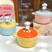 Tô ăn mì sứ có nắp đậy hoạ tiết Snoopy đáng yêu ( có sẵn ) ( ảnh thật )