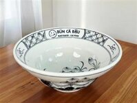Tô bún trắng có vẽ hoa