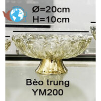 Tô chân thủy tinh BÈO TRUNG YM200 đựng trái cây / Tô chân đồng kiểu hoa bèo trung / dĩa trưng bày