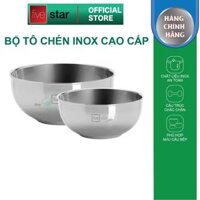 Tô chén inox 304 cao cấp Fivestar 2 lớp , hàng xuất khẩu - 1 Chén 1 Tô