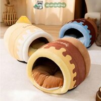 Tổ chó WEOPCVBNF902, Túi ngủ mèo chống trượt bán kín, Nồi mật ong Giường mèo ấm áp thoải mái